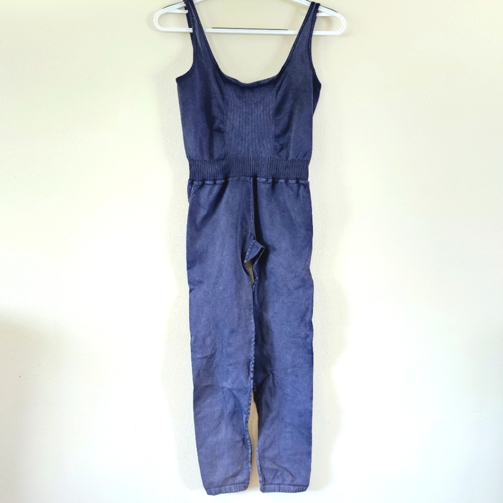 Free People Movement Good Karma One Piece Jumpsuit Romper M/L Dark Blue